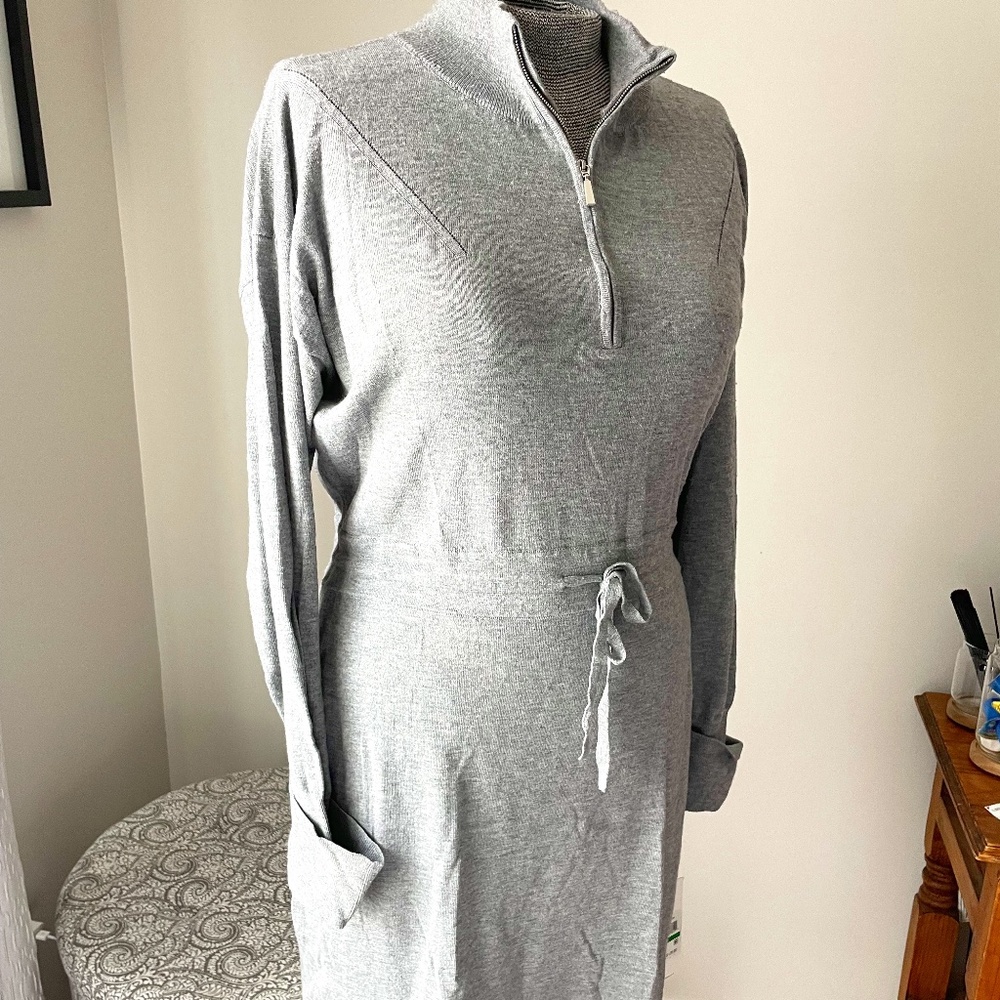 Grey Calvin Klein casual light sweater dress. Size L.